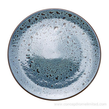 Reactive glazed stoneware dinner set - leopard